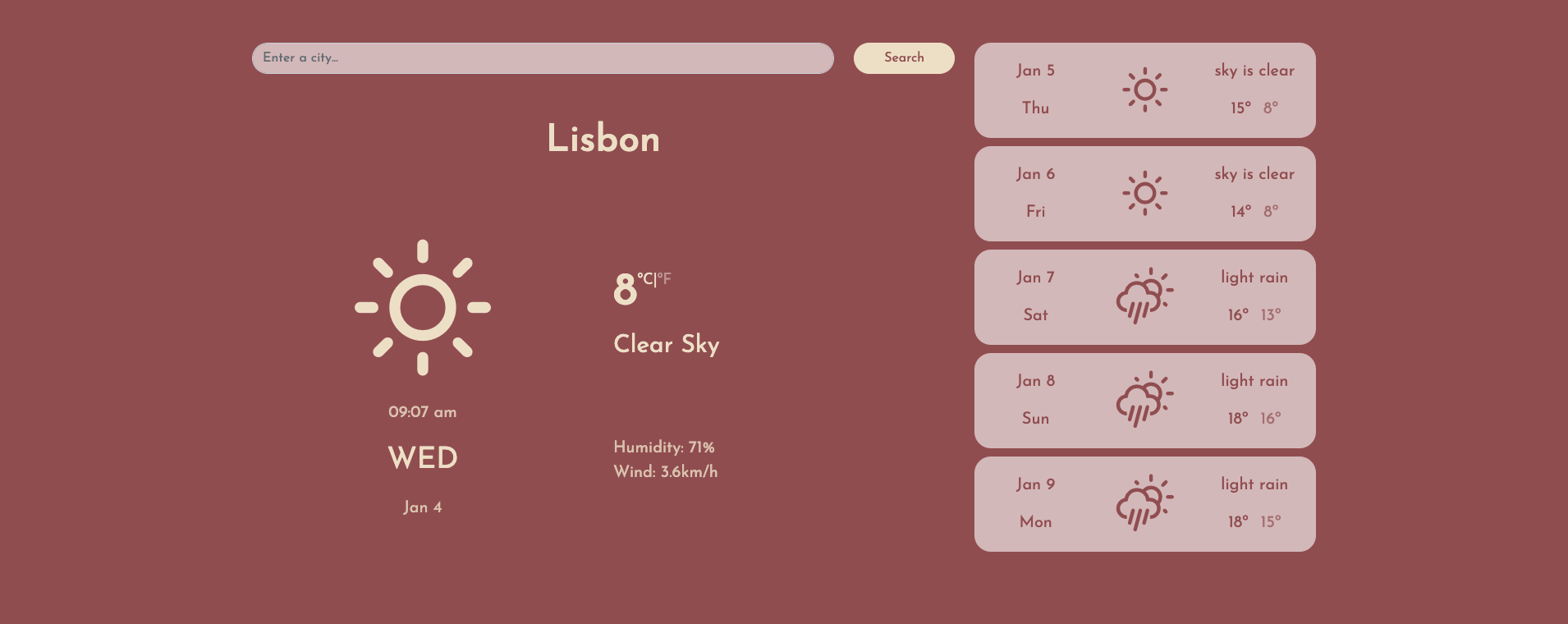 Weather project preview